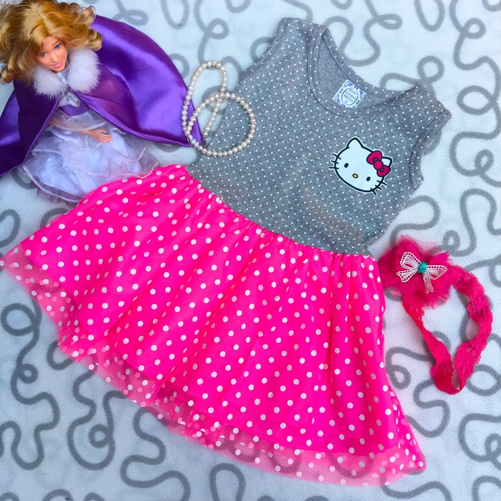 Hello Kitty Tutu Dress Gray Polka